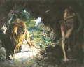 奴隷とライオン 1924年 油彩画の徐悲紅